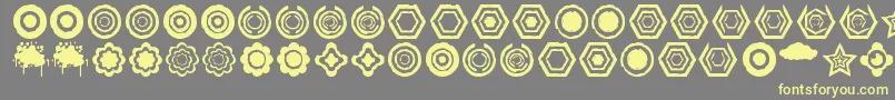 フォントDingbatzformz Dsg – 黄色のフォント、灰色の背景