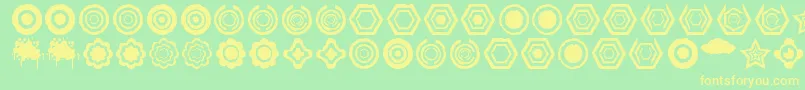 Dingbatzformz Dsg Font – Yellow Fonts on Green Background