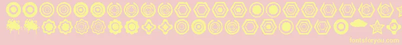 Dingbatzformz Dsg Font – Yellow Fonts on Pink Background