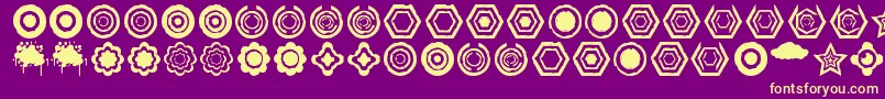 Dingbatzformz Dsg Font – Yellow Fonts on Purple Background