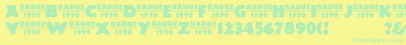 MesozoicGothicMedium Font – Green Fonts on Yellow Background