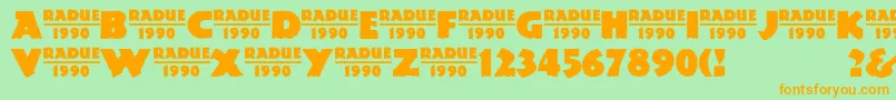 MesozoicGothicMedium Font – Orange Fonts on Green Background