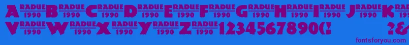 Fonte MesozoicGothicMedium – fontes roxas em um fundo azul