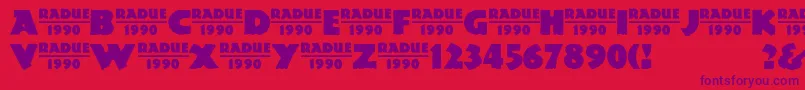 MesozoicGothicMedium-Schriftart – Violette Schriften auf rotem Hintergrund