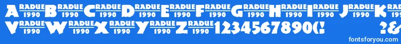 Fonte MesozoicGothicMedium – fontes brancas em um fundo azul