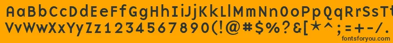 Baseninec-Schriftart – Schwarze Schriften auf orangefarbenem Hintergrund
