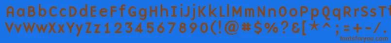 Baseninec Font – Brown Fonts on Blue Background