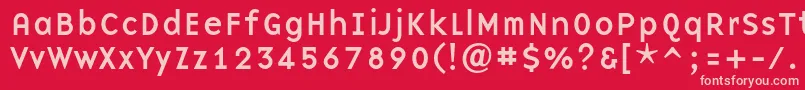 Baseninec Font – Pink Fonts on Red Background