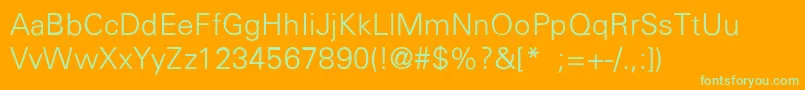 InsularThinLight Font – Green Fonts on Orange Background
