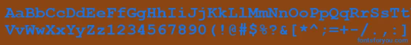 フォントCourierNewCeBold – 茶色の背景に青い文字
