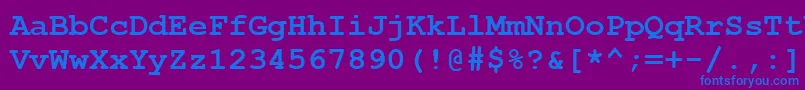 CourierNewCeBold Font – Blue Fonts on Purple Background