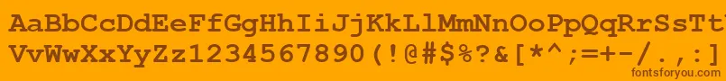 CourierNewCeBold Font – Brown Fonts on Orange Background
