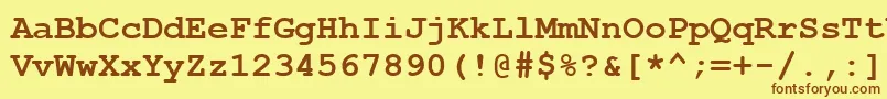 CourierNewCeBold Font – Brown Fonts on Yellow Background