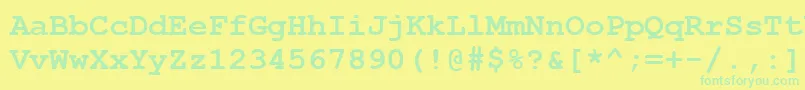 CourierNewCeBold Font – Green Fonts on Yellow Background