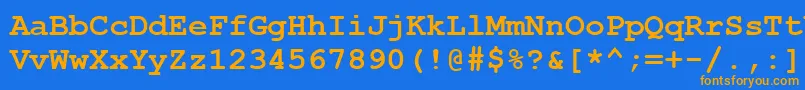 CourierNewCeBold Font – Orange Fonts on Blue Background