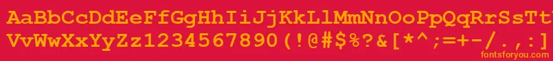 フォントCourierNewCeBold – 赤い背景にオレンジの文字