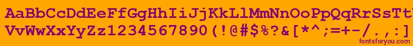 Saiba mais sobre a fonte CourierNewCeBold Fonte CourierNewCeBold – fontes roxas em um fundo laranja