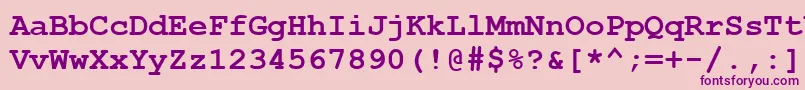 CourierNewCeBoldフォントについての詳細 フォントCourierNewCeBold – ピンクの背景に紫のフォント