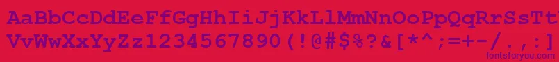 CourierNewCeBold Font – Purple Fonts on Red Background