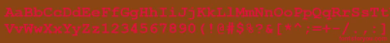 フォントCourierNewCeBold – 赤い文字が茶色の背景にあります。