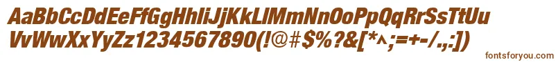 SanscondlhBoldItalic-fontti – ruskeat fontit valkoisella taustalla