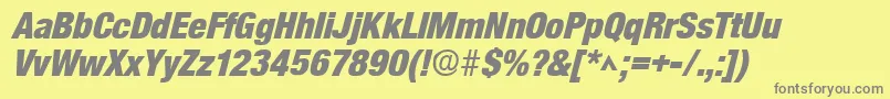 SanscondlhBoldItalic Font – Gray Fonts on Yellow Background