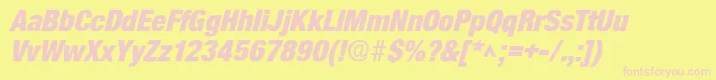 SanscondlhBoldItalic Font – Pink Fonts on Yellow Background