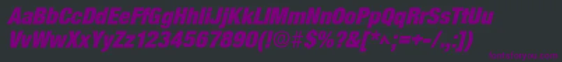 Czcionka SanscondlhBoldItalic – fioletowe czcionki na czarnym tle