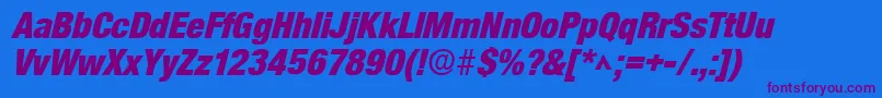 SanscondlhBoldItalic Font – Purple Fonts on Blue Background