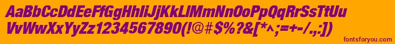 SanscondlhBoldItalic Font – Purple Fonts on Orange Background