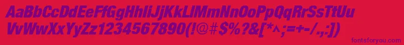 SanscondlhBoldItalic Font – Purple Fonts on Red Background