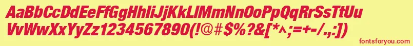 SanscondlhBoldItalic Font – Red Fonts on Yellow Background