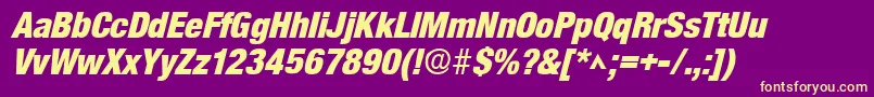 SanscondlhBoldItalic Font – Yellow Fonts on Purple Background