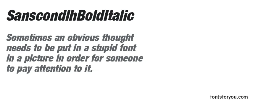 SanscondlhBoldItalic Font