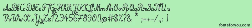 フォントMareke – 緑の背景に黒い文字