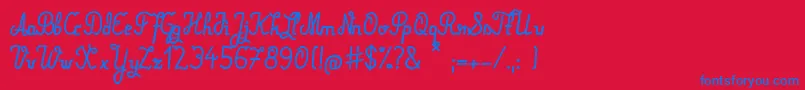 Mareke Font – Blue Fonts on Red Background