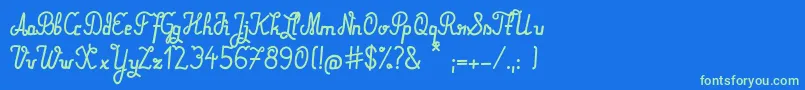 Mareke Font – Green Fonts on Blue Background