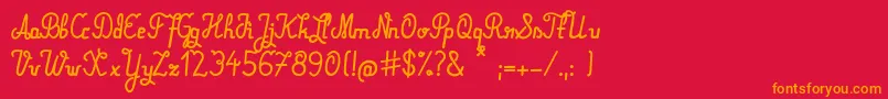 フォントMareke – 赤い背景にオレンジの文字