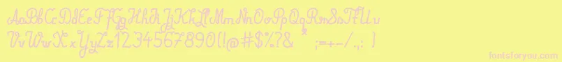 Mareke Font – Pink Fonts on Yellow Background