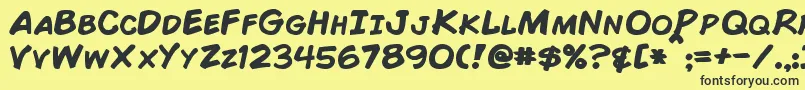 ComicBookBold Font – Black Fonts on Yellow Background