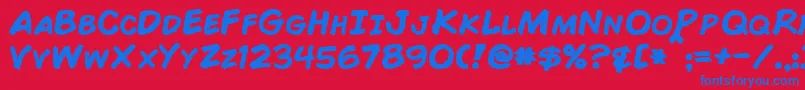ComicBookBold Font – Blue Fonts on Red Background