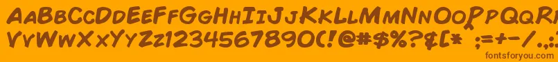 ComicBookBold Font – Brown Fonts on Orange Background