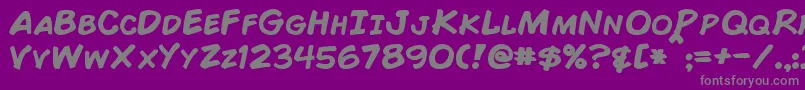 ComicBookBold Font – Gray Fonts on Purple Background