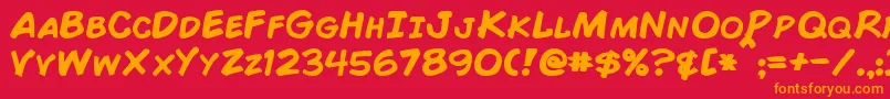 ComicBookBold Font – Orange Fonts on Red Background