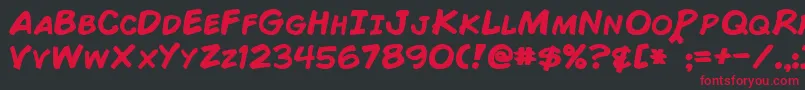 ComicBookBold Font – Red Fonts on Black Background