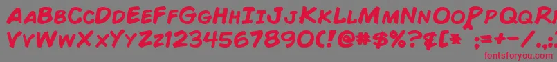 ComicBookBold Font – Red Fonts on Gray Background
