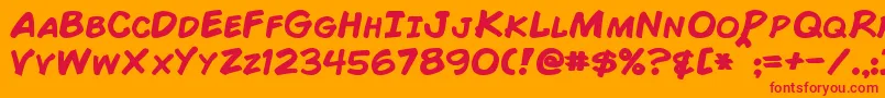 ComicBookBold Font – Red Fonts on Orange Background