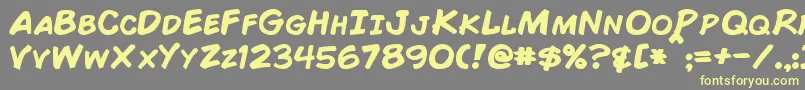 ComicBookBold Font – Yellow Fonts on Gray Background