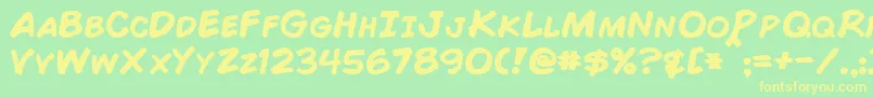 ComicBookBold Font – Yellow Fonts on Green Background