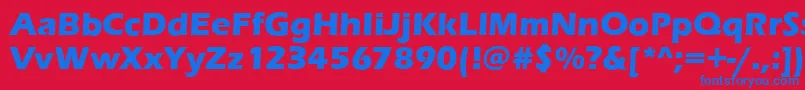 Czcionka EnnisBold – niebieskie czcionki na czerwonym tle
